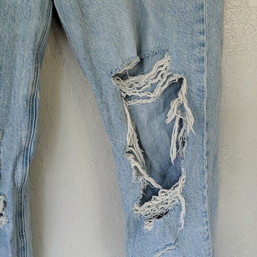 American Eagle Highest Rise 90s Boyfriend Jeans 12 Long Distressed Punk Grunge - Picture 3 of 11